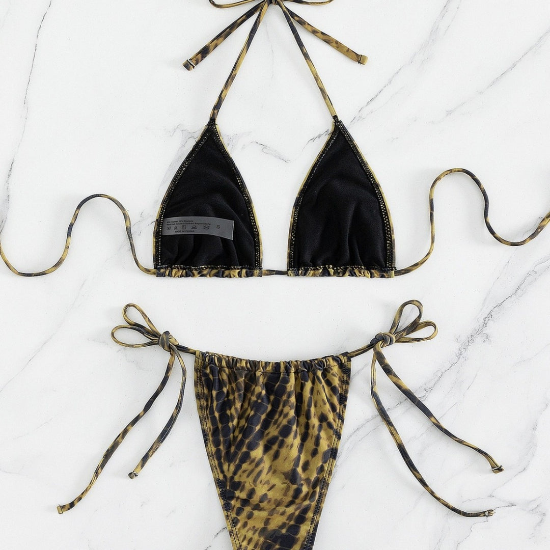 Damen Triangel-Bikini mit verstellbaren Schnürdetails Echo Archiv