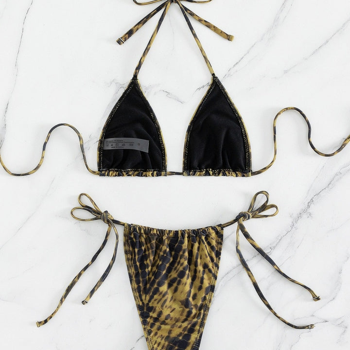 Damen Triangel-Bikini mit verstellbaren Schnürdetails Echo Archiv