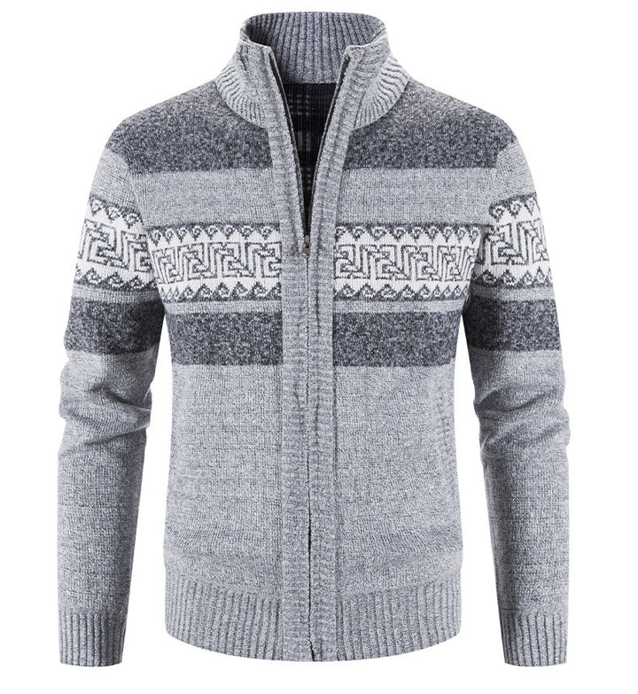 Herren gemütlicher Strickjacke mit Zip-Kragen Echoarchiv