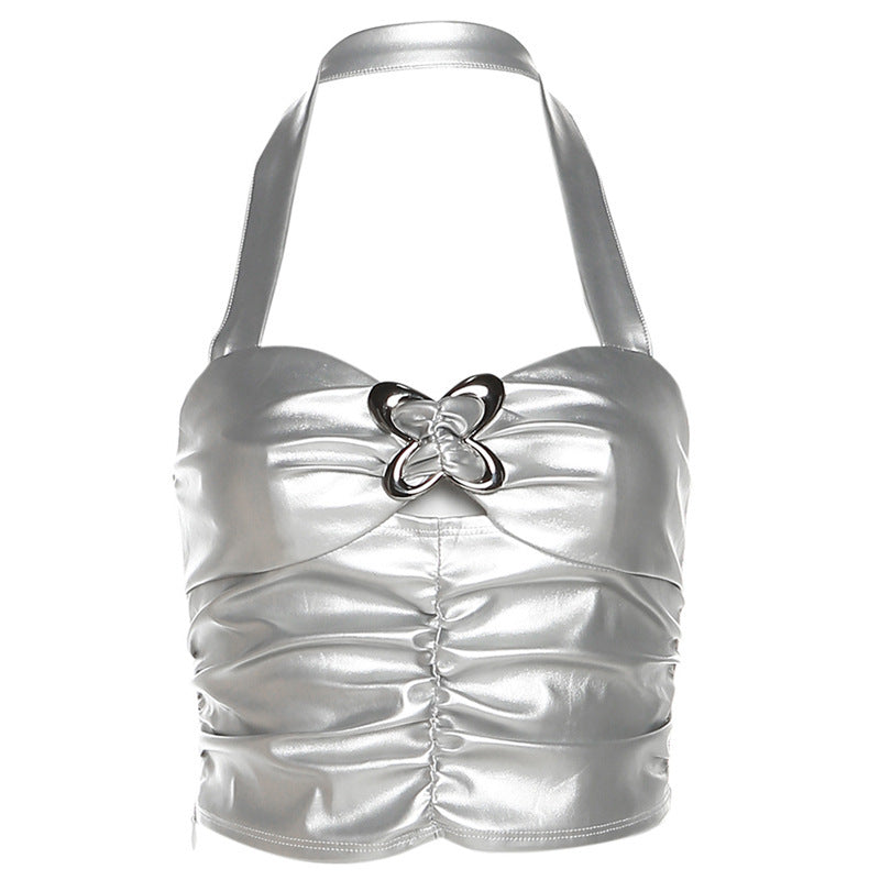 Damen Metallic Crop Top Echo Archiv