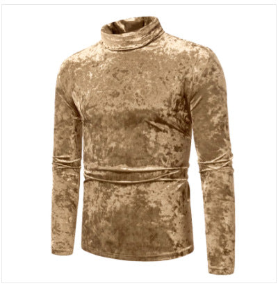 Herren eleganter Rollkragenpullover aus luxuriösem Samtstoff Echoarchiv