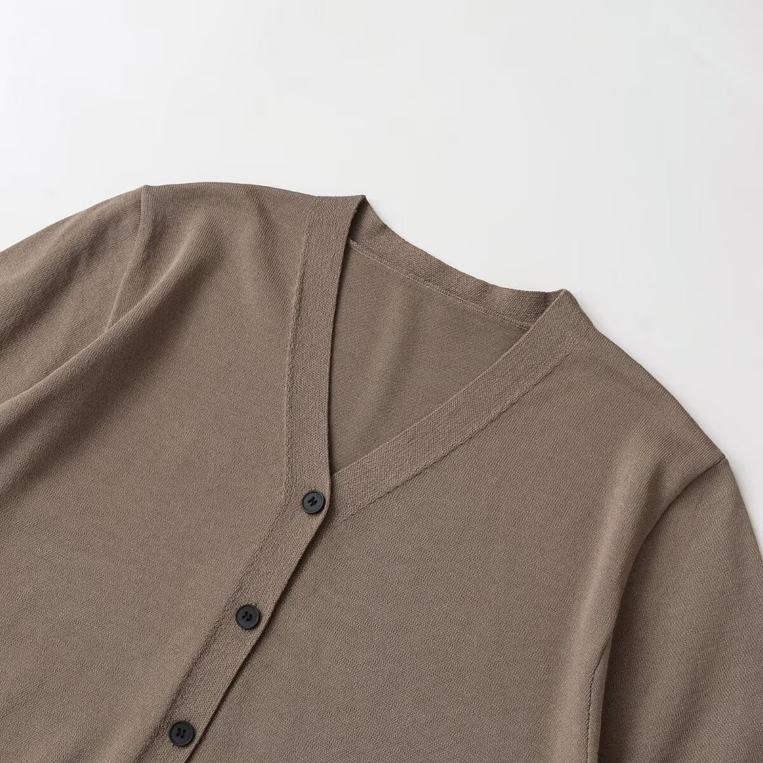 Damen Strickjacke mit V-Ausschnitt und kurzen Ärmeln Echo Archiv