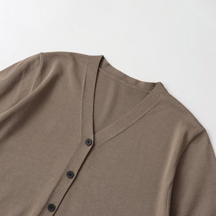 Damen Strickjacke mit V-Ausschnitt und kurzen Ärmeln Echo Archiv