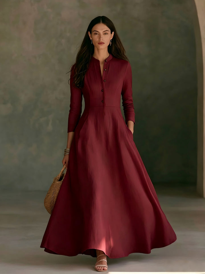 Damen Elegantes Langarm Maxikleid Echo Archiv