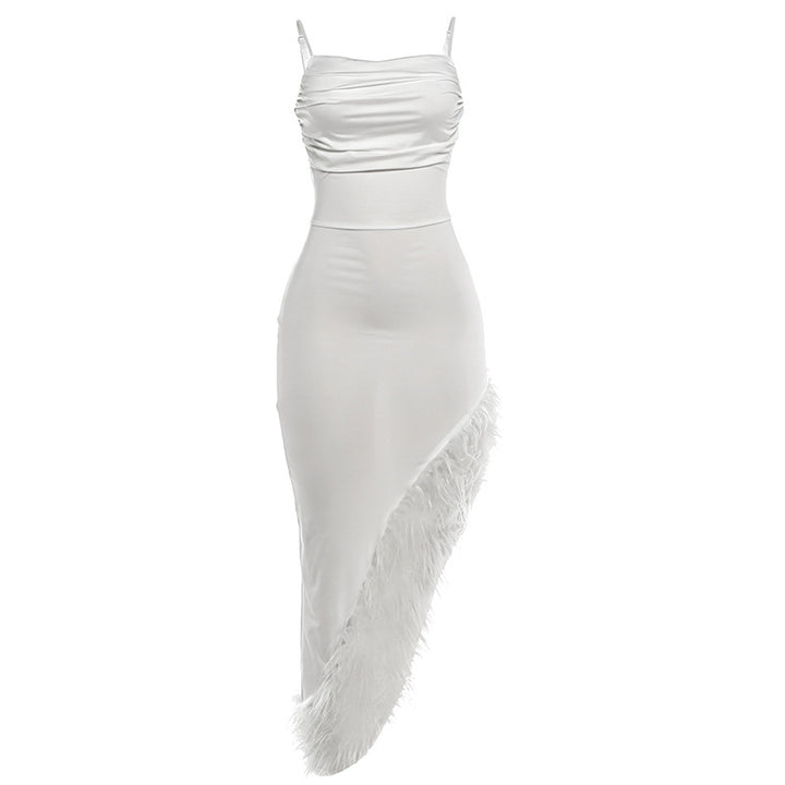 Damen Maxi Kleid mit elegantem Federbesatz Echo Archiv