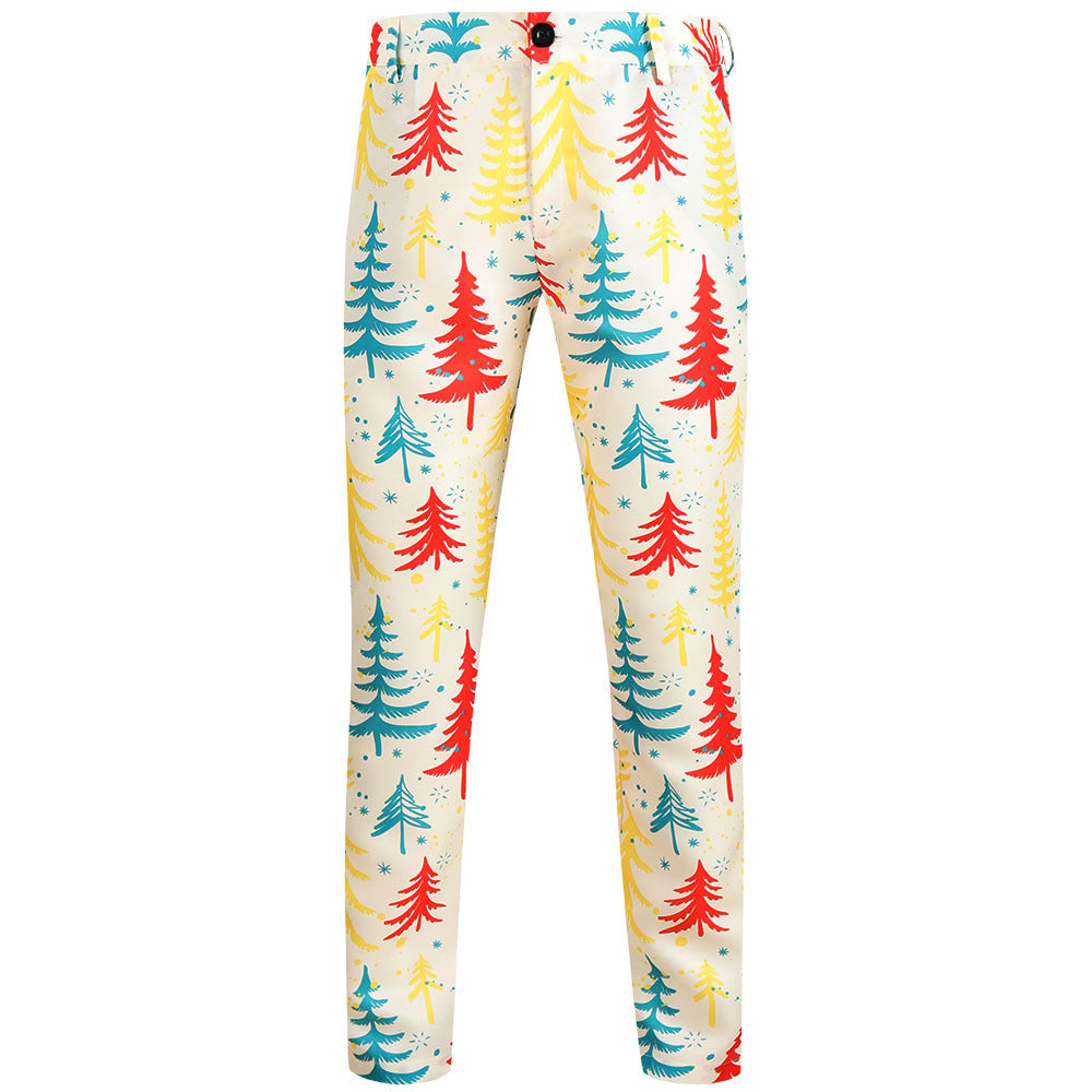 Herren Weihnachtliche Slim‑Fit Chinohose mit Allover-Santa‑Print und Stretchkomfort Echo Archiv