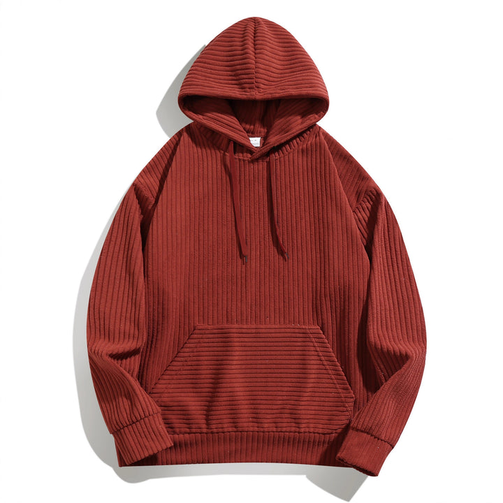 Herren Kapuzenpullover mit strukturierter Ripp-Textur und praktischen Taschen Echoarchiv