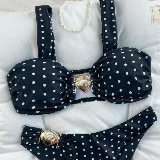 Damen Bandeau-Bikini-Set mit Muschel-Detail Echo Archiv