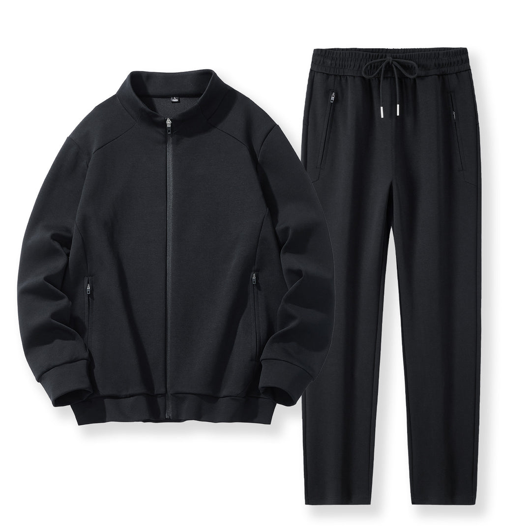 Herren Zweiteiliges Performance-Trainingsset mit Stehkragen-Zipjacke und konischer Jogginghose Echoarchiv
