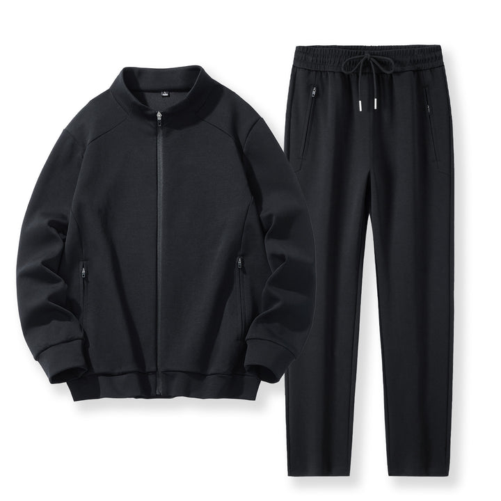 Herren Zweiteiliges Performance-Trainingsset mit Stehkragen-Zipjacke und konischer Jogginghose Echoarchiv