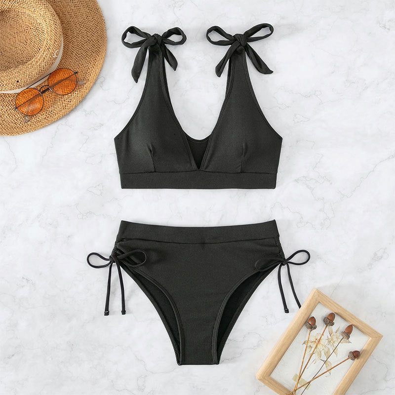 Damen Bikiniset mit hochgeschnittenem Unterteil und verstellbaren Trägern Echo Archiv