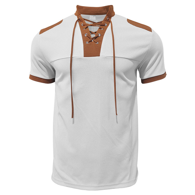 Herren sportliches Kurzarm-Shirt mit modischem Latz Echoarchiv