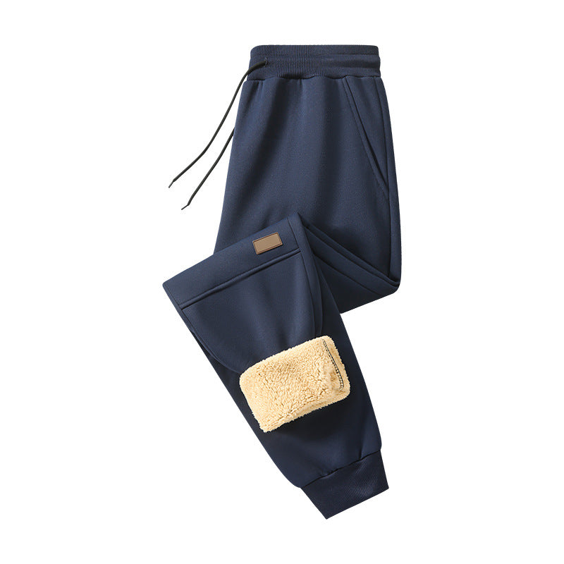 Herren Gefütterte Teddy-Fleece-Jogginghose mit elastischem Kordelbund & konischem Bein Echoarchiv