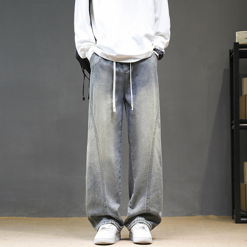 Herren Weitgeschnittene Jeanshose mit elastischem Bund und modernem Design Echoarchiv