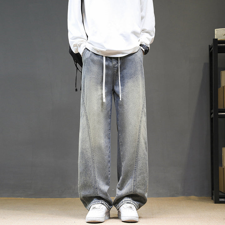 Herren Weitgeschnittene Jeanshose mit elastischem Bund und modernem Design Echoarchiv