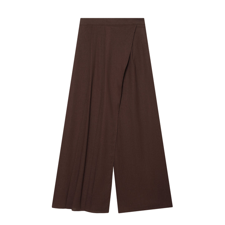 Damenweite Palazzo-Hose mit asymmetrischem Schnitt und elastischem Bund Echo Archiv