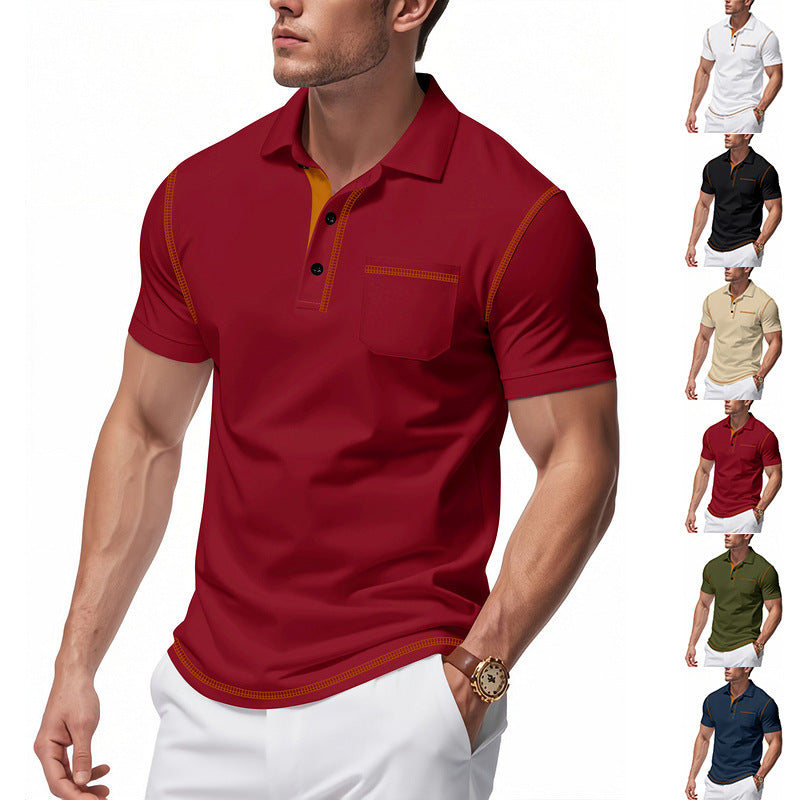 Herren Polo-Shirt mit kontrastierendem Kragen und modischem Schnitt Echoarchiv