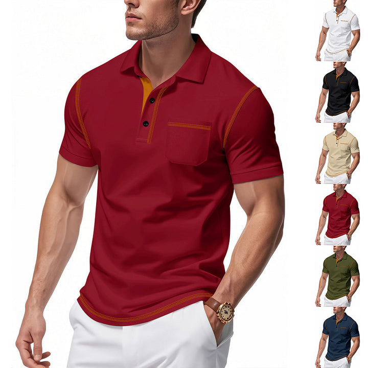 Herren Polo-Shirt mit kontrastierendem Kragen und modischem Schnitt Echoarchiv