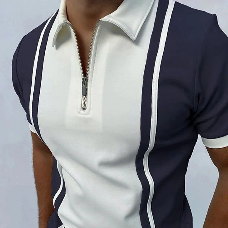 Herren Poloshirt mit modischem Reißverschluss und sportlichem Design Echoarchiv