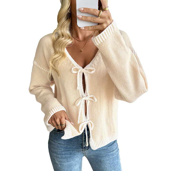 Damen Lässiger Strickcardigan mit Schnüroptik Echo Archiv