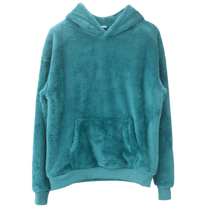 Unisex nan kuscheliger Kapuzenpullover aus Teddyplüsch mit Kängurutasche Echo Archiv