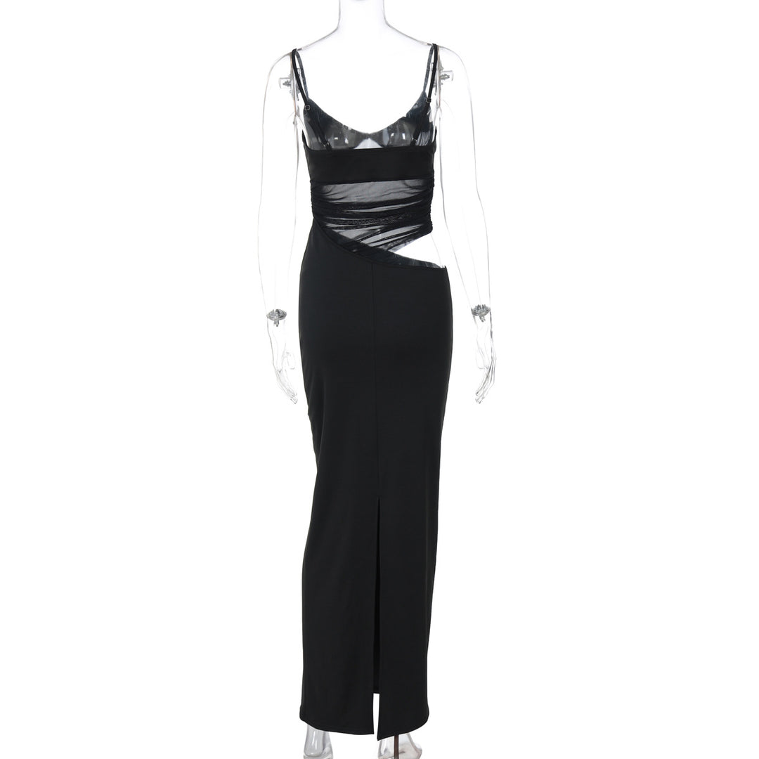 Damen Figurnahes Kleid mit transparenter Einsätze Echo Archiv