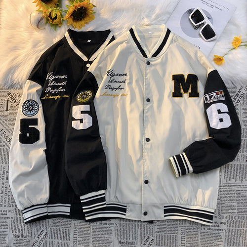 Herren Collegejacke mit gesticktem Logo und kontrastierenden Ärmeln Echoarchiv