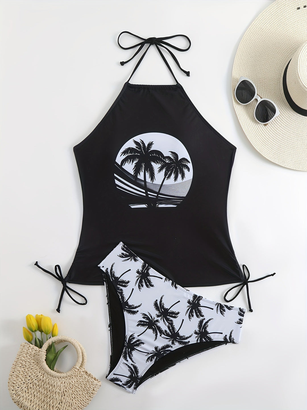 Damen Bikiniset mit Palmenmuster von Echo Archiv
