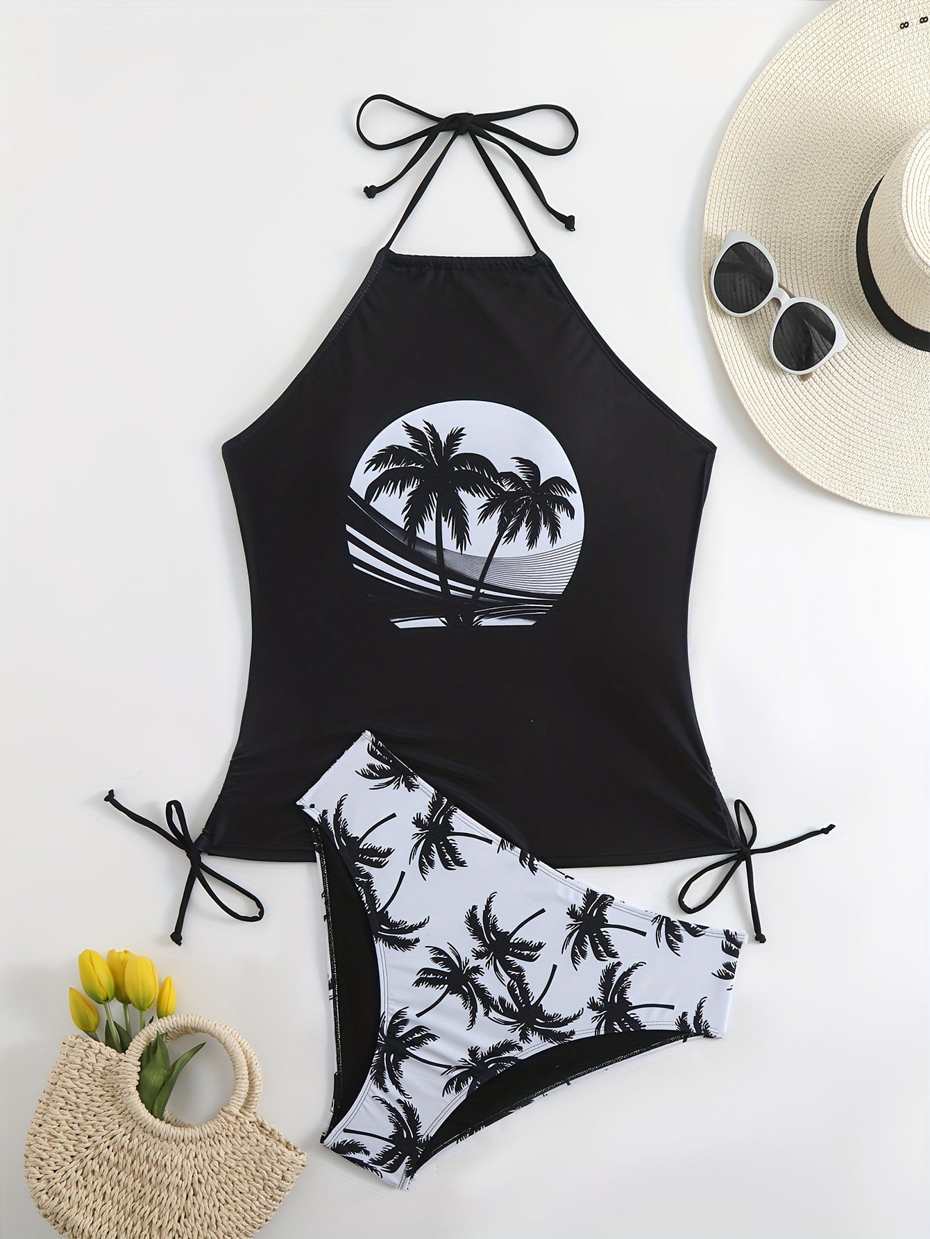 Damen Bikiniset mit Palmenmuster von Echo Archiv