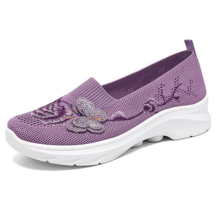Damen Elegante Slip-On Sneakers mit floralen Stickereien Echo Archiv