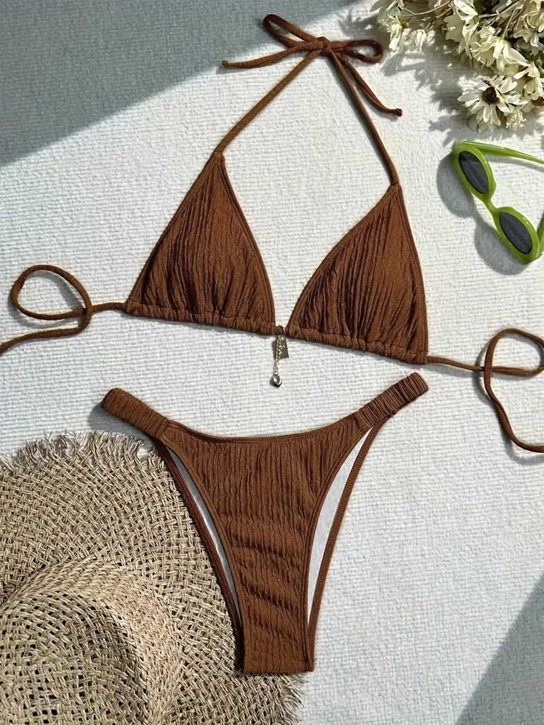 Damen Triangel-Bikini mit gewellter Textur Echo Archiv