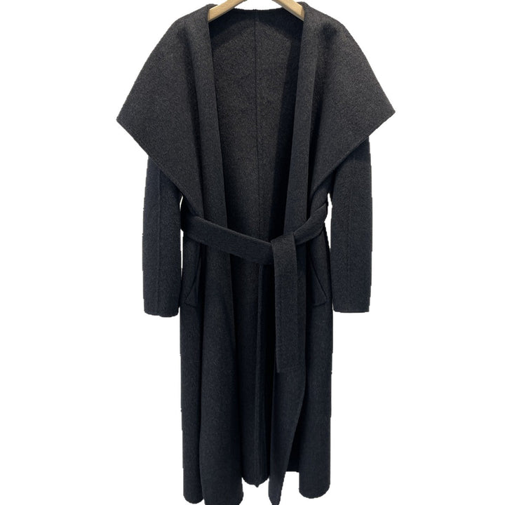 Damen Eleganter Drapierter Langmantel Echoarchiv