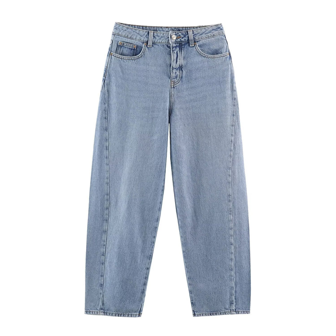 Damen Hochtaillierte weite Jeans mit geradem Bein und Cropped-Länge Echoarchiv