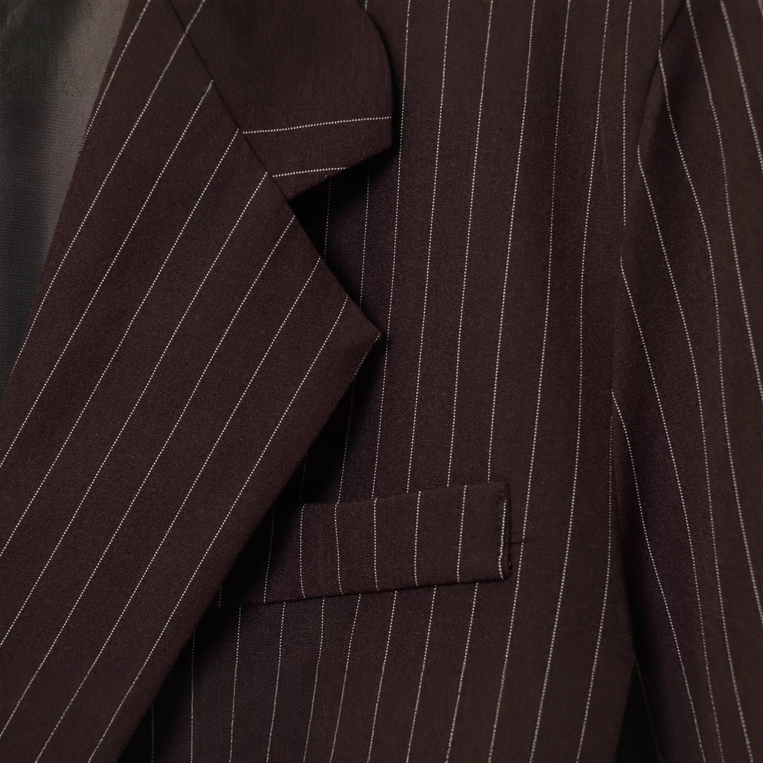 Damen Doppelreihiger Nadelstreifen-Blazer in Oversize-Passform Echoarchiv