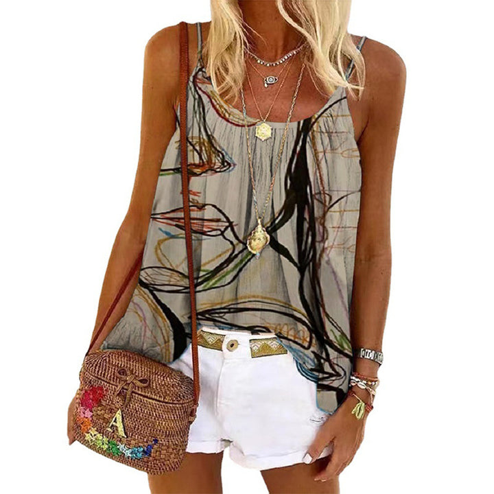 Damen Sommerliches Tanktop mit modischem Marmormuster Echo Archiv