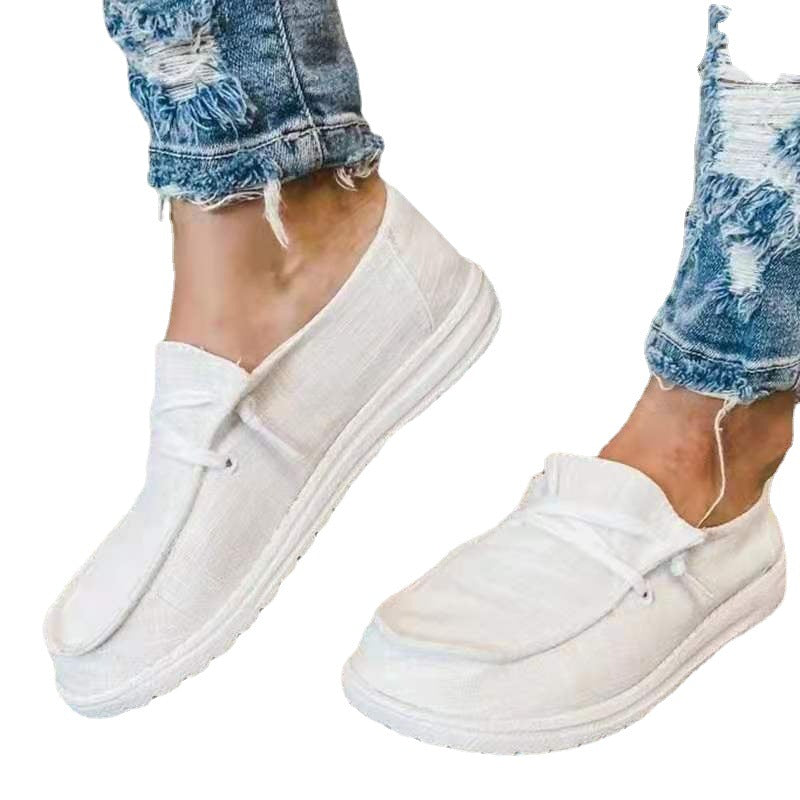Damen nan Segeltuch-Mokassin-Sneaker mit elastischer Schnürung gepolstertem Komfortfußbett und profilierter Gummisohle Echo Archiv
