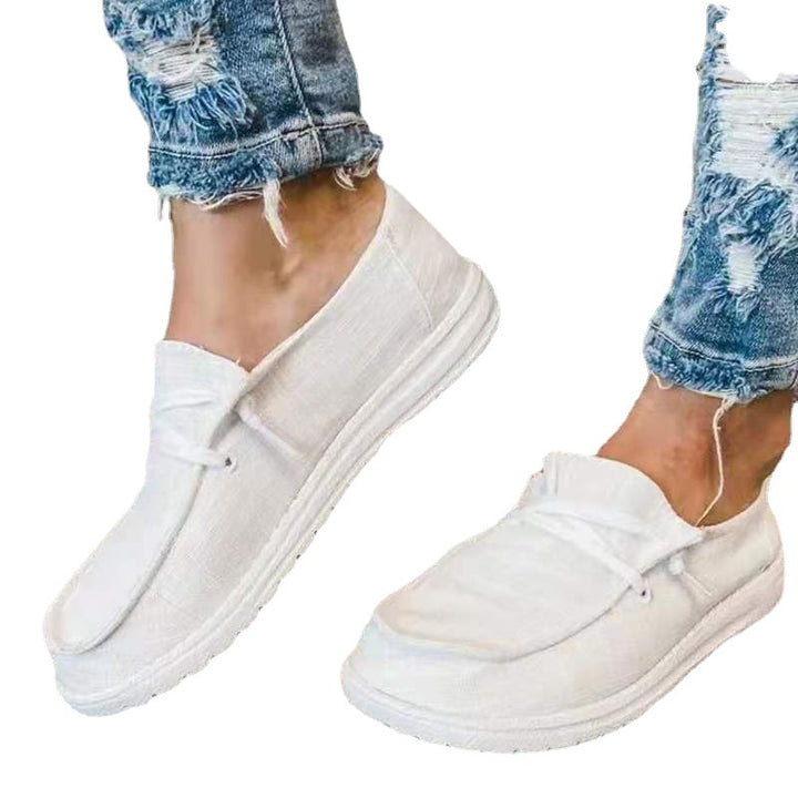 Damen nan Segeltuch-Mokassin-Sneaker mit elastischer Schnürung gepolstertem Komfortfußbett und profilierter Gummisohle Echo Archiv