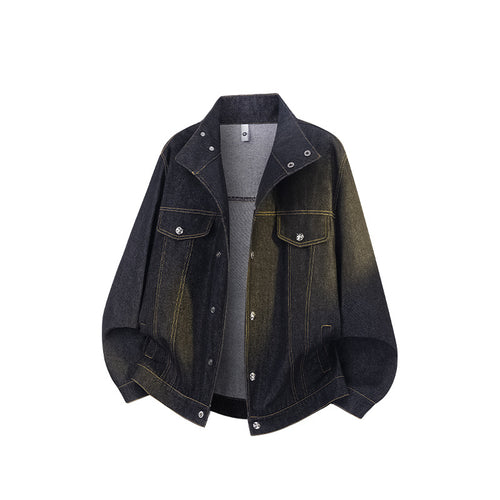 Unisex Oversized Denimjacke mit Vintage-Fade und aufgesetzten Brusttaschen Echoarchiv