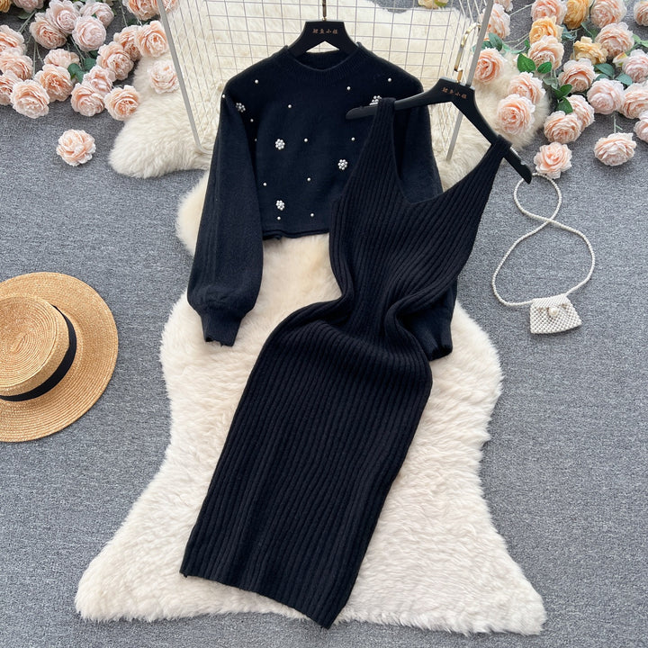 Damen Strickkleid mit elegantem V-Ausschnitt Echo Archiv