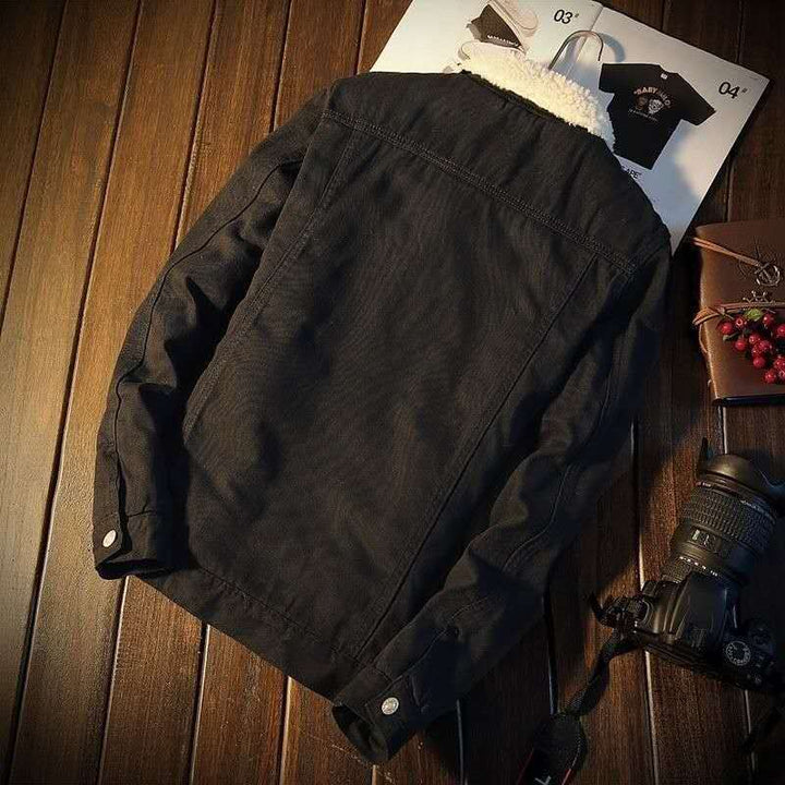 Herren Lässige Denimjacke mit Fleecefutter Echoarchiv