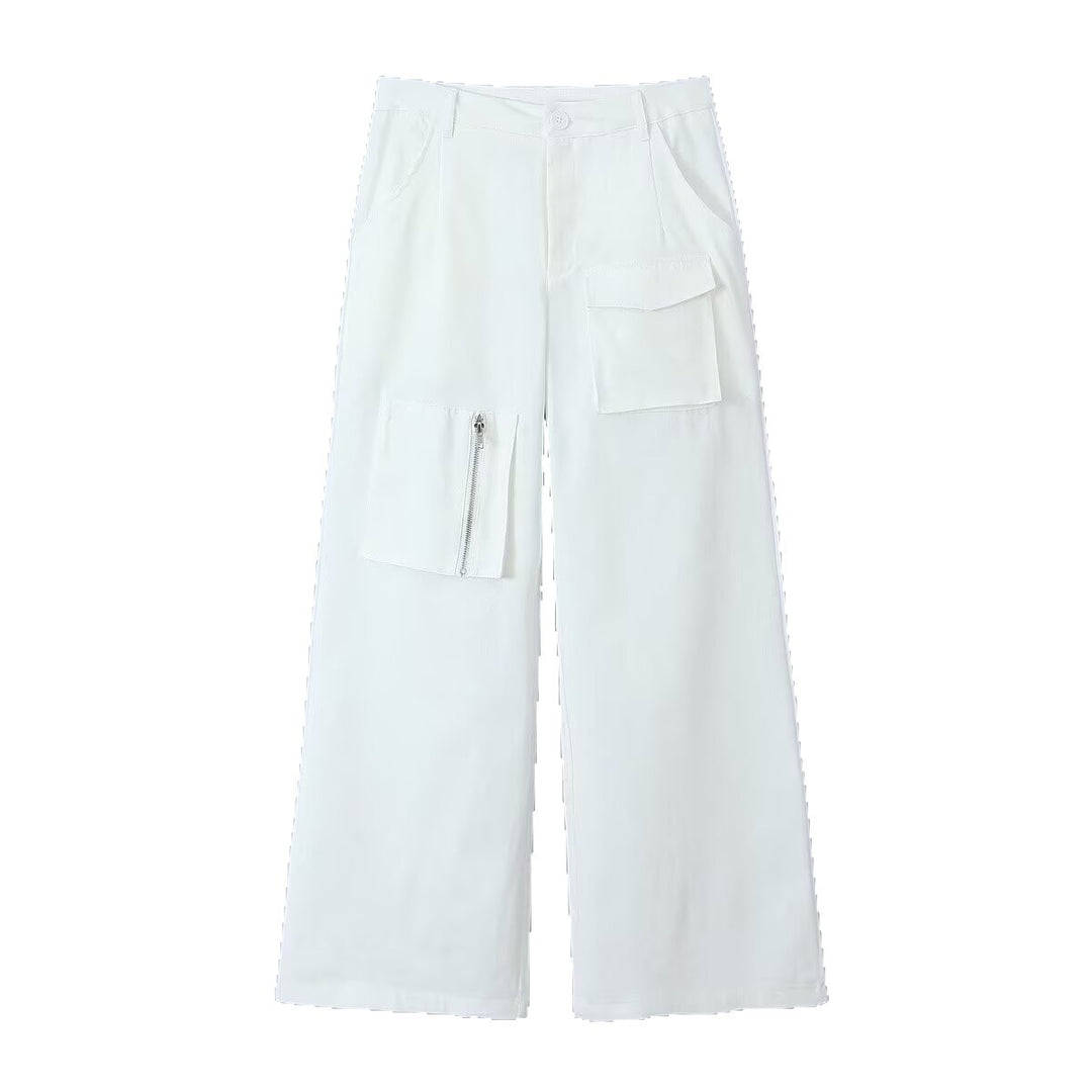 Damen Weite Cargo-Hose mit hoher Taille und Utility-Taschen Echo Archiv