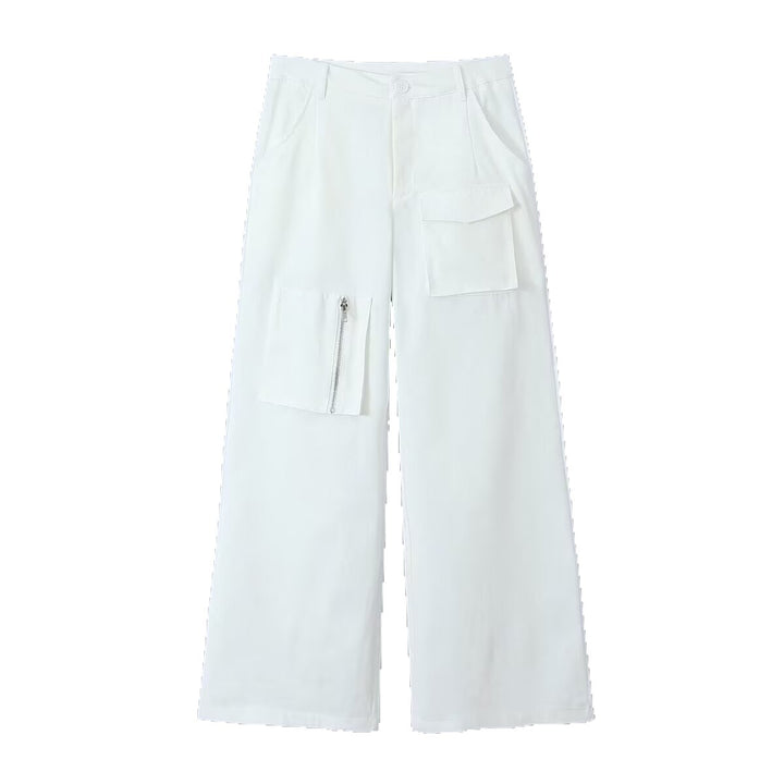 Damen Weite Cargo-Hose mit hoher Taille und Utility-Taschen Echo Archiv