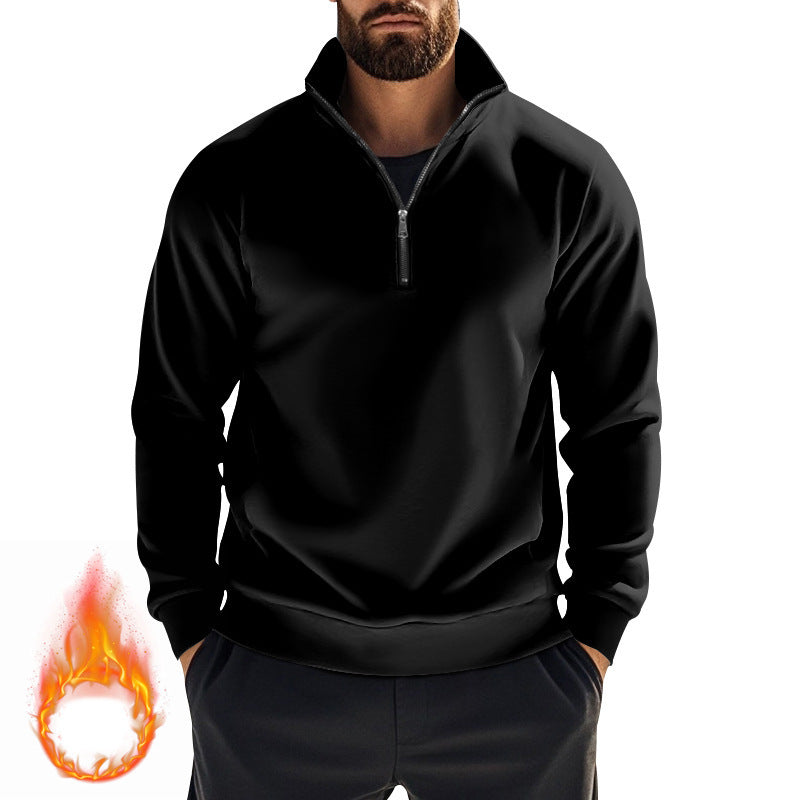 Herren Fleece-Pullover mit hohem Kragen und halbem Reißverschluss Echoarchiv