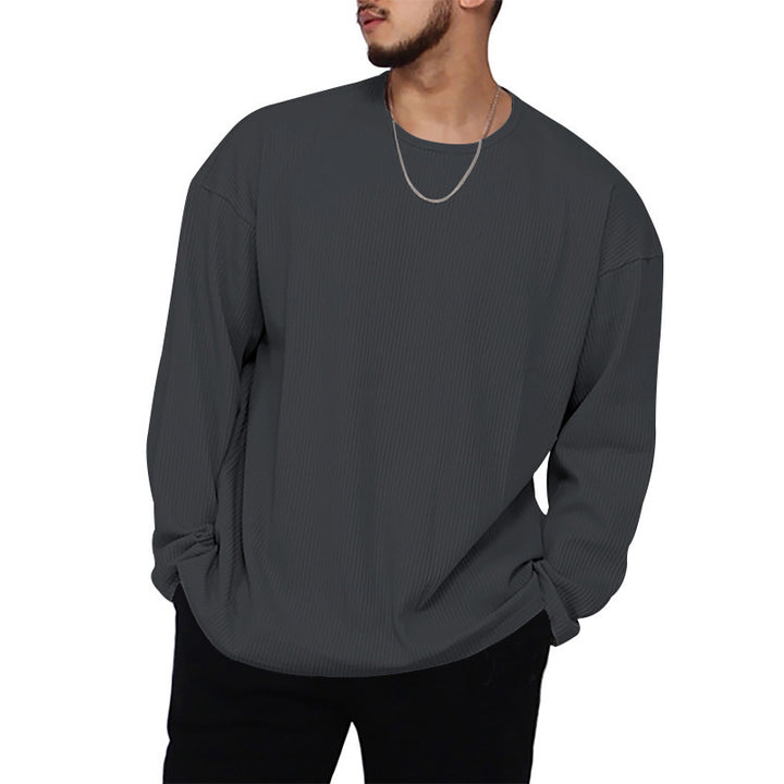 Herren lässiger Oversized Pullover aus strukturiertem Baumwollmix Echoarchiv