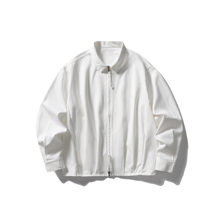 Unisex Leichte Oversize-Blousonjacke mit halbem Reißverschluss und Kentkragen Echoarchiv
