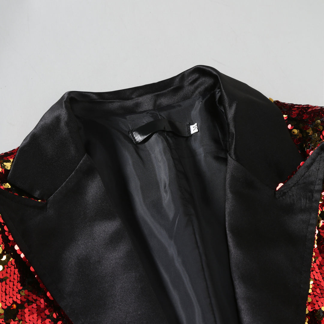 Herren extravaganter Pailletten-Jacket mit satinierter Bauweise Echoarchiv