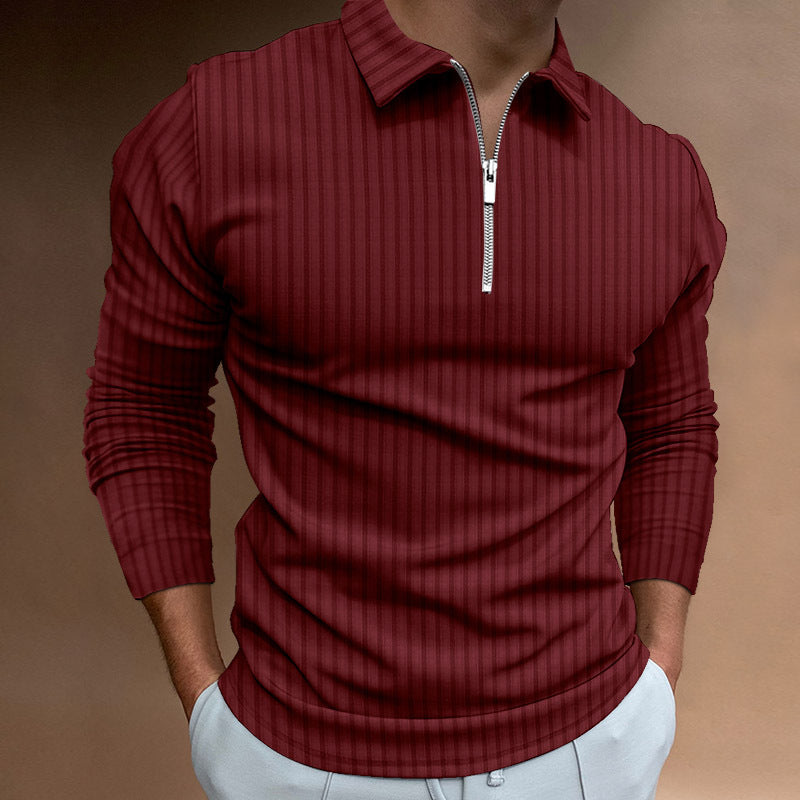 Herren Langarm Poloshirt mit Reißverschluss Echoarchiv