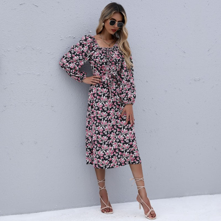 Damen Floral Maxikleid mit Rüschendetails Echo Archiv