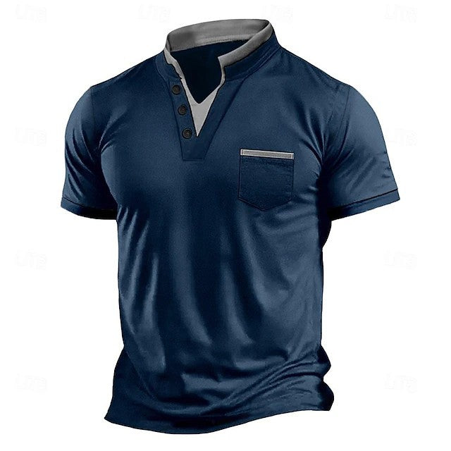 Herren Poloshirt mit kurzer Knopfleiste und Brusttasche Echoarchiv
