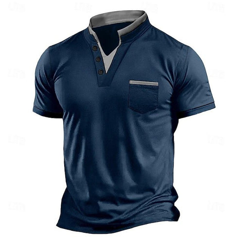 Herren Poloshirt mit kurzer Knopfleiste und Brusttasche Echoarchiv